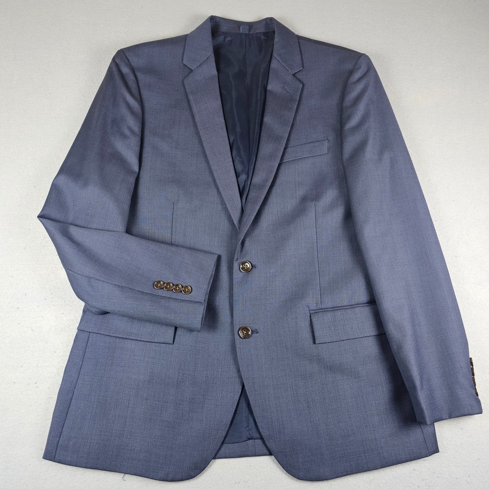 J. Crew Thompson Blazer Mens 42R Blue Wool Modern Two Button Double Vent Current